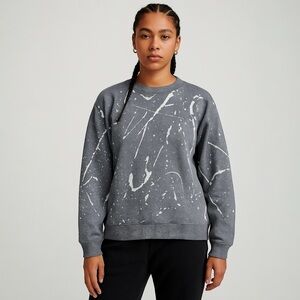 Beans plus x Issey Miyake Gray Splatter Design Men's Sweater